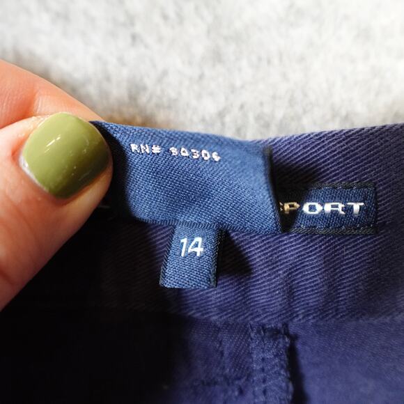 Vintage Ralph Lauren Shorts Womens 14 Preppy Chino Golf Blue 5" Old Money - Picture 6 of 9